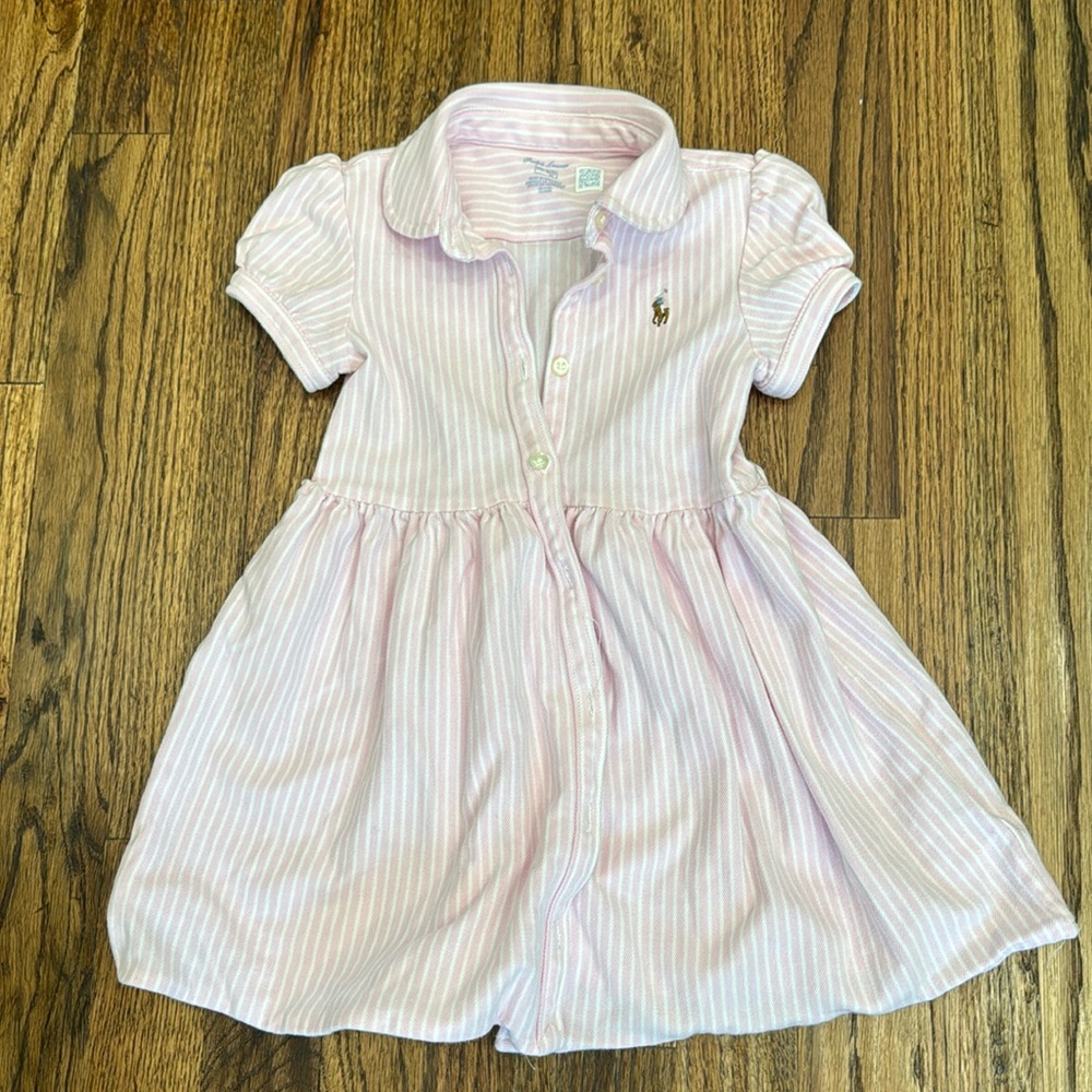 Polo Ralph Lauren dress, 24 months, pink & white